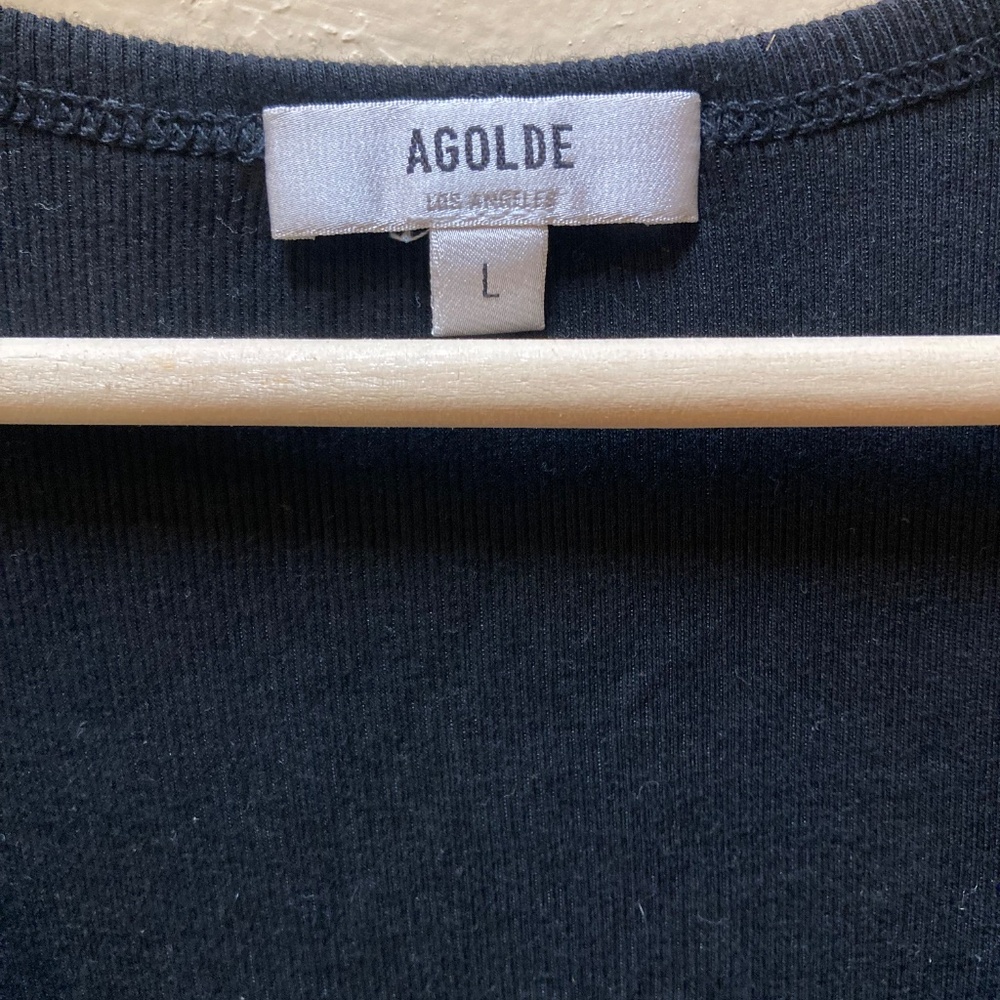 Agolde Ribbed Short Sleeve Ribbed Bodysuit - Picture 3 of 4